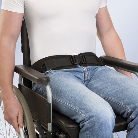 Cinturón transpirable abdominal para silla con soporte perineal