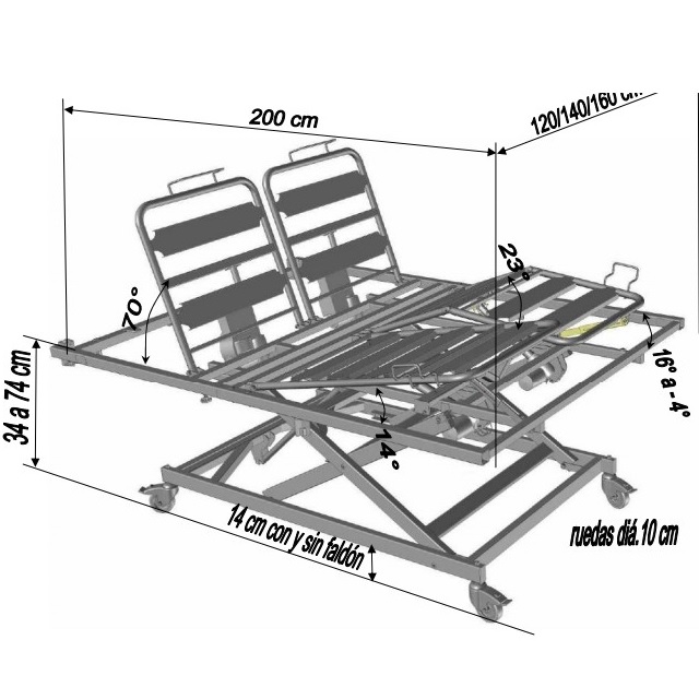 CAMA ARTICULADA ECOFIT 90X190 CM CON COLCHON VISCO ECO INCLUIDO DE