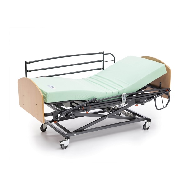 Cama hospitalaria articulada con carro elevador, barandillas, colchón –  Gerialife